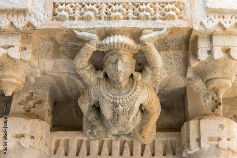 Statue in Jain Temple of Ranakpur, Rajasthan