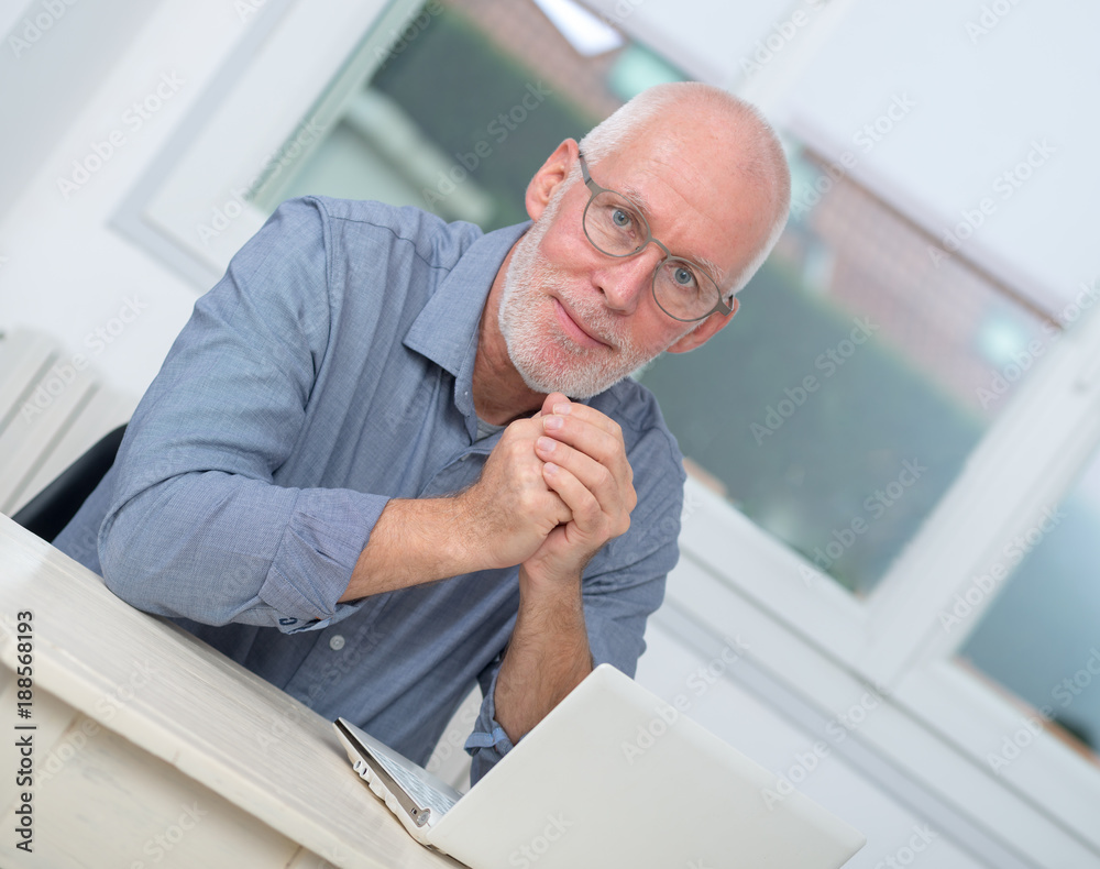 Naklejka premium portrait of handsome mature man with beard