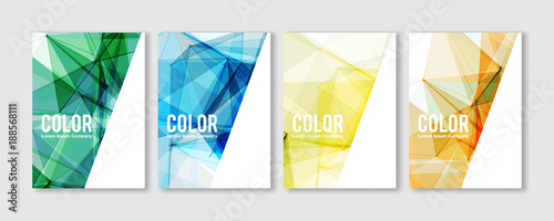 Abstract templates with colorful Geometric Polygons. Vector covers design. Future Poster template.