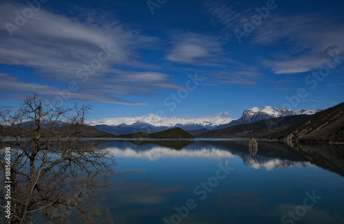 Clocher de Mediano sur le Cinca, Aragon, Espagne