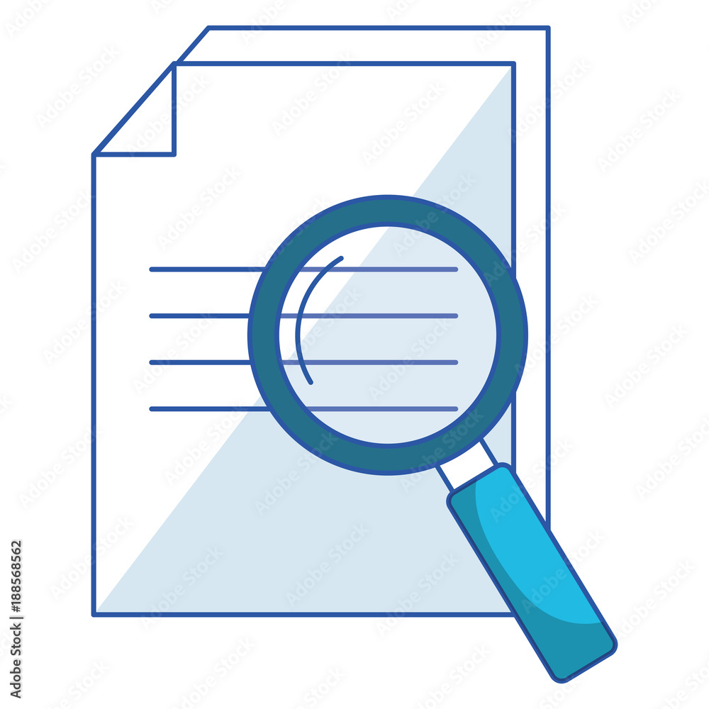 paper document with magnifying glass vector illustration design paper document with magnifying glass vector illustration design