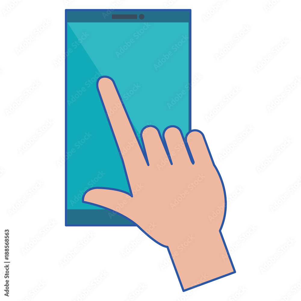 hand with smartphone device vector illustration design hand with smartphone device vector illustration design
