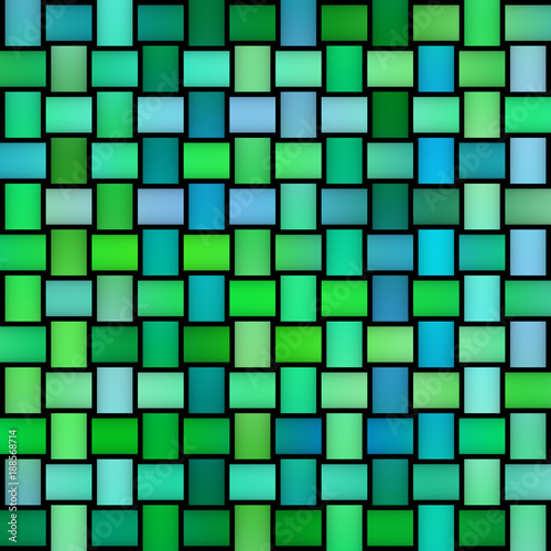 Multicolor Gradient Rectangles Grid. Seamless Black and White Pattern.
