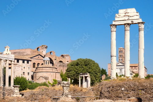 Ruins of the ancient Roman Forum in Rome
