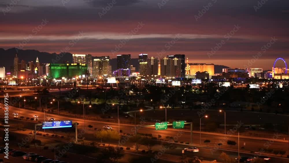 November 9, 2017. Scenic Cityscape and the Famous Strip of Las Vegas Nevada, United States of America. November 9, 2017. Scenic Cityscape and the Famous Strip of Las Vegas Nevada, United States of America.