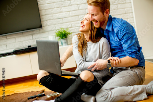 Close up of a couple using ...