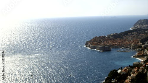 Dubrovnik Old Town & Adriatic Sea; Dubrovnik; Old Town, Dubrovnik, Croatia photo