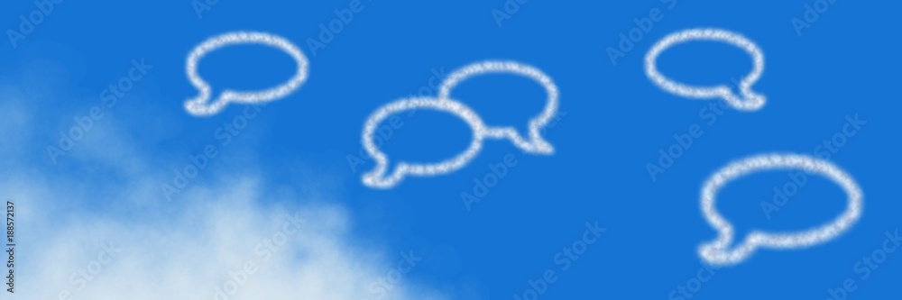 Naklejka premium Chat bubble Cloud Icons with sky