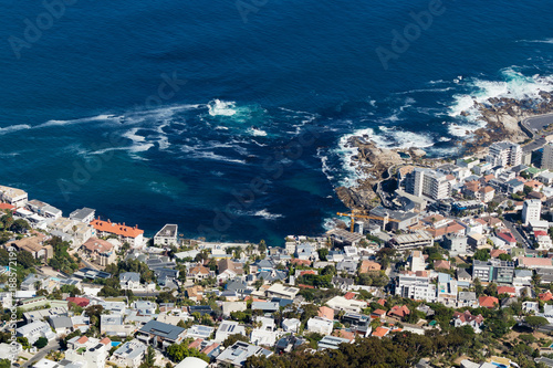 An aerial shot of Sea Point in Cape Town, South Africa. 