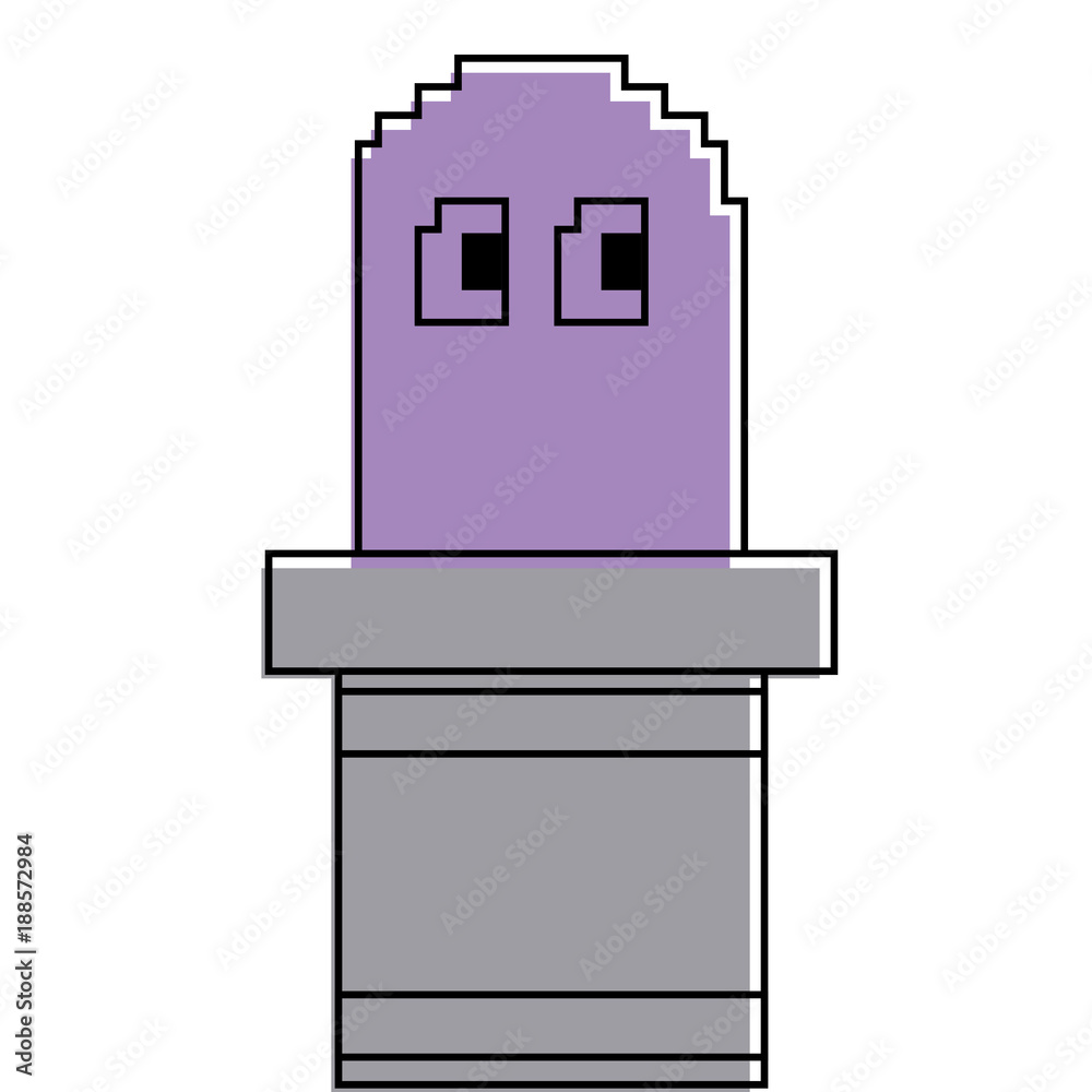 pixel ghost game play character arcade vector illustration pixel ghost game play character arcade vector illustration