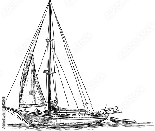 Sailing boat in a travel