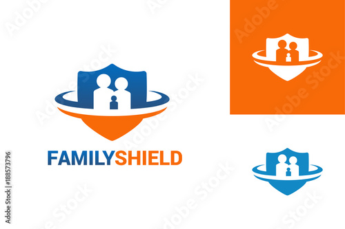 Family Shield Logo Template Design Vector, Emblem, Design Concept, Creative Symbol, Icon