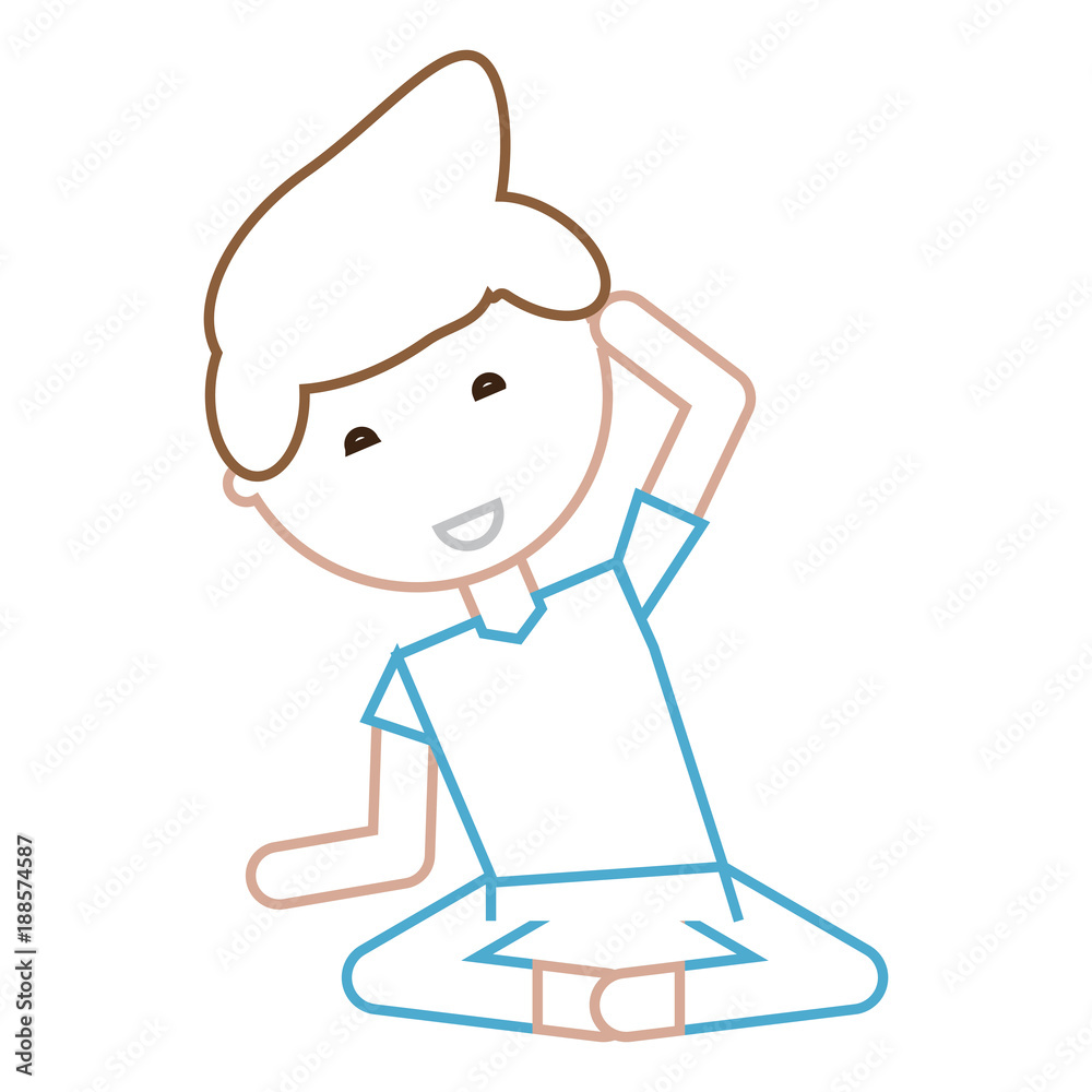 cartoon man doing yoga