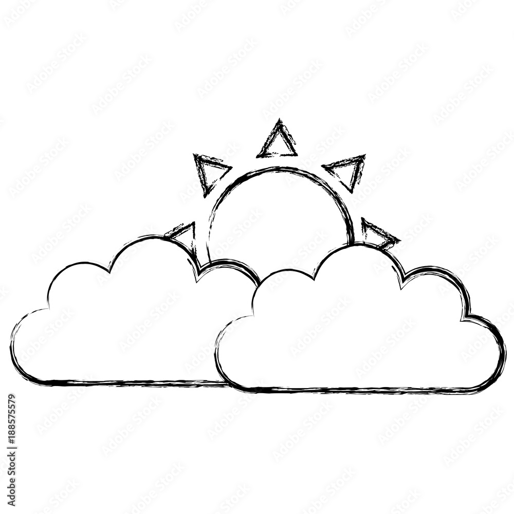 summer sun with clouds vector illustration design summer sun with clouds vector illustration design