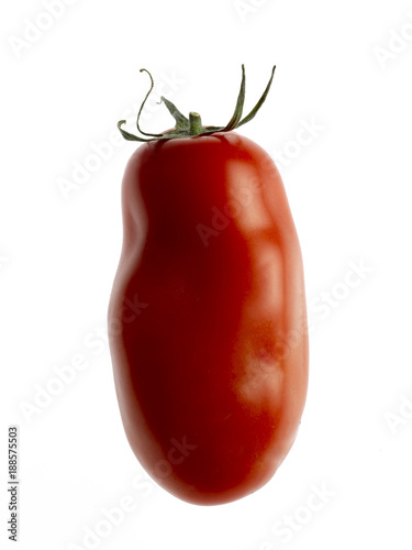san marzano red tomato on white background