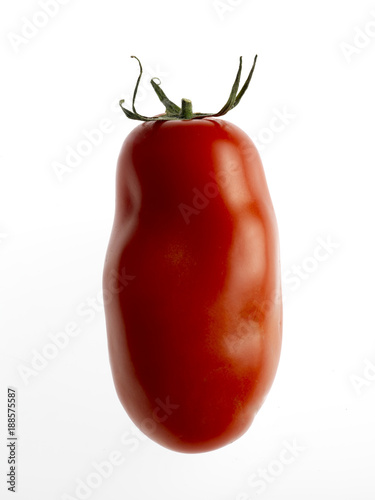 san marzano red tomato on white background
