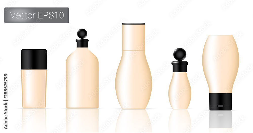 Cream Color Bottles Set Background Illustration Cream Color Bottles Set Background Illustration