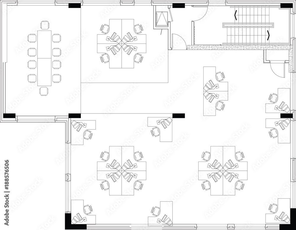 floorplan of a commerical office layout Stock Vector | Adobe Stock