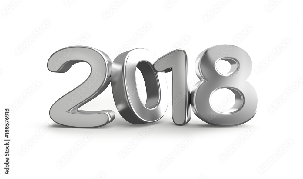 2018 bold 3d rendering silver metallic 2018 bold 3d rendering silver metallic