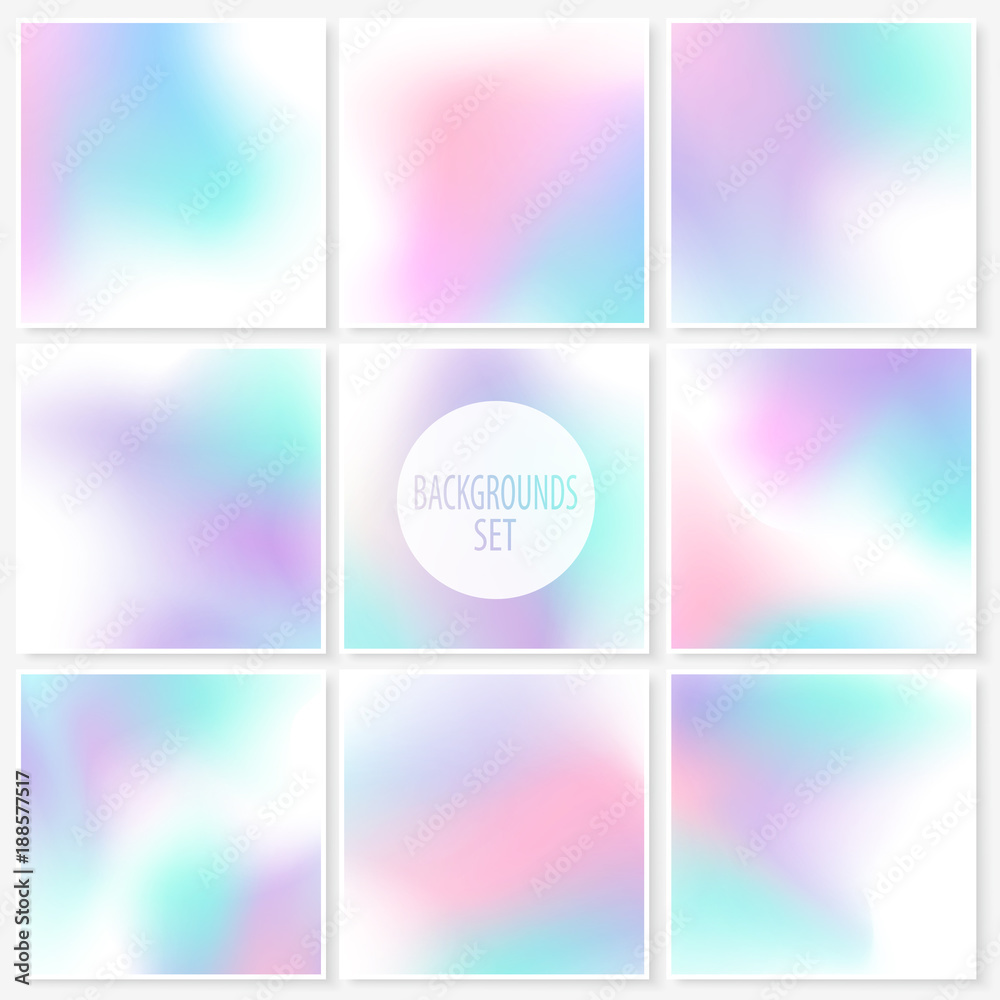 Blur backgrounds set smooth elegant colors blue pink