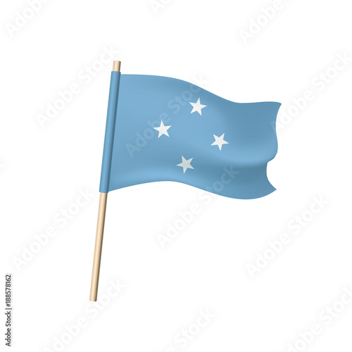 Micronesia flag. Four stars on blue background isolated on white