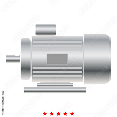 Electric motor icon Illustration color fill style