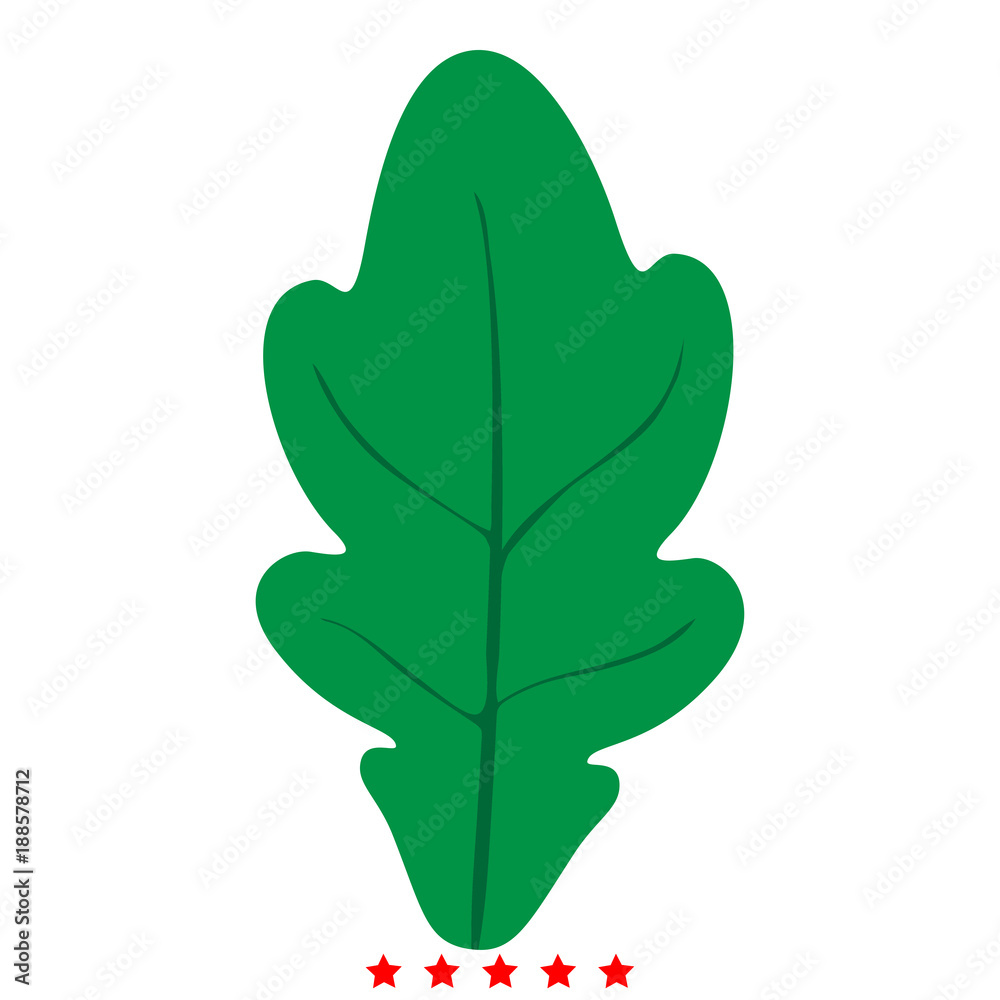 Oak leaf icon Illustration color fill style