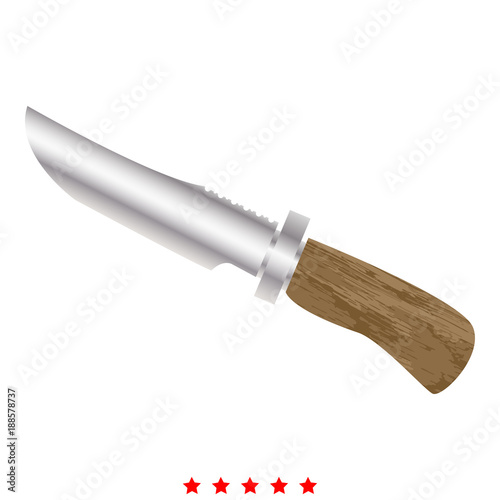 Knife of hunter icon Illustration color fill style