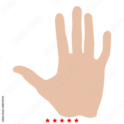 Human hand icon Illustration color fill style