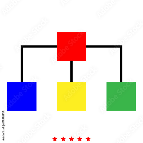 Network icon Illustration color fill style