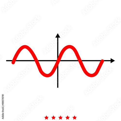 Sinewave icon Illustration color fill style