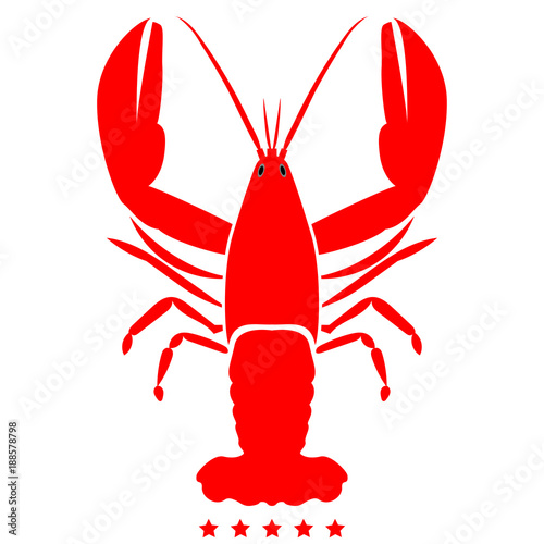 Craw fish icon Illustration color fill style
