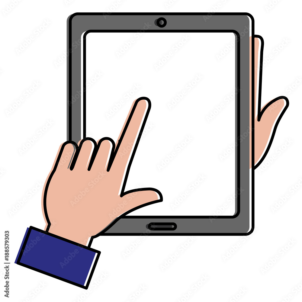 hands with tablet device isolated icon vector illustration design hands with tablet device isolated icon vector illustration design
