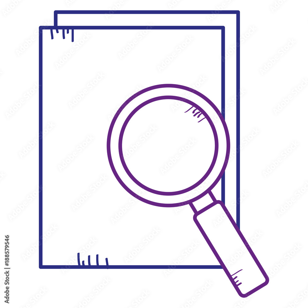 paper document with magnifying glass vector illustration design paper document with magnifying glass vector illustration design