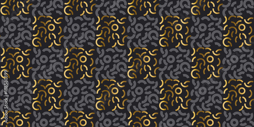 Abstract modern geometry repitable motif for surface design. Cool gold and bl...