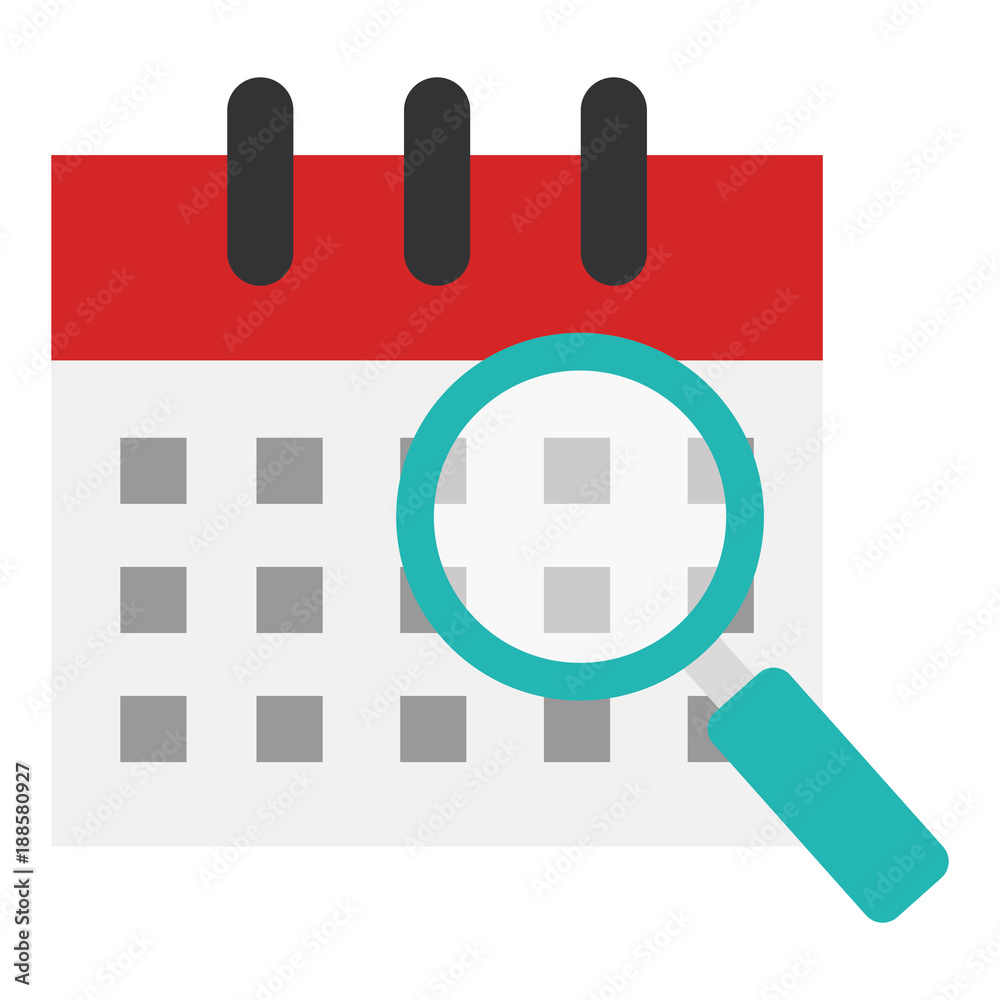 calendar reminder with magnifying glass vector illustration design calendar reminder with magnifying glass vector illustration design