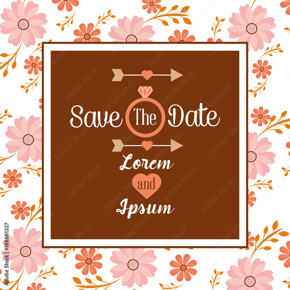 save the date invitation wedding birthday anniversary vector illustration