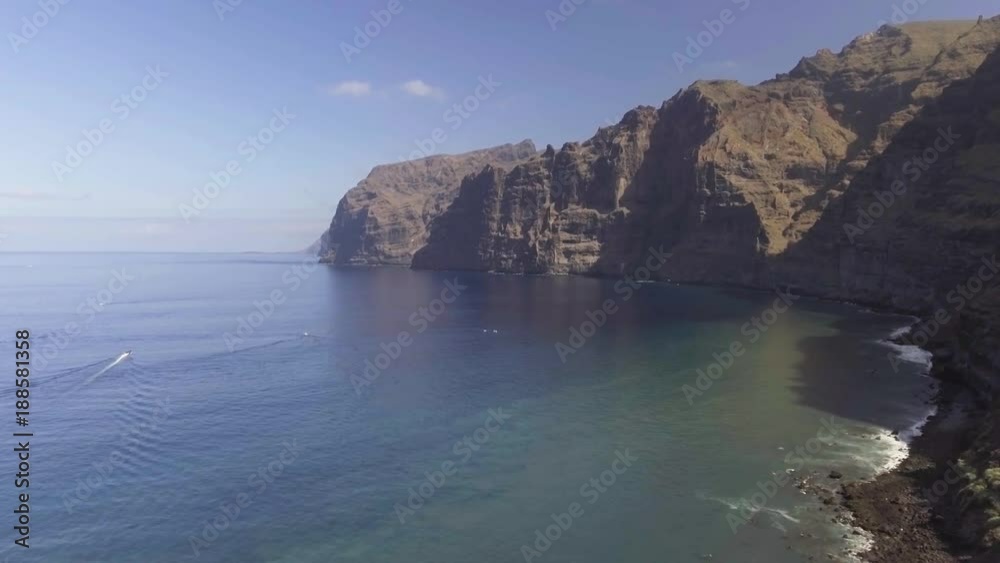 Los Gigantes Cliffs in Tenerife, aerial view