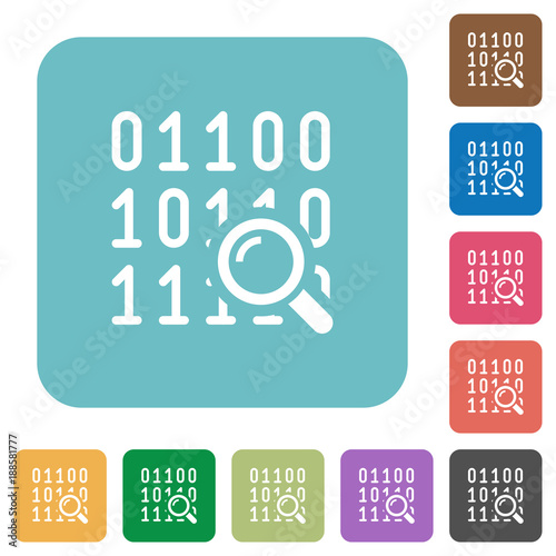 Code analysis rounded square flat icons