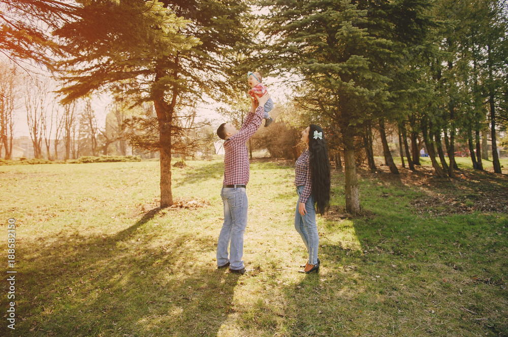 Fototapeta premium family in a wood