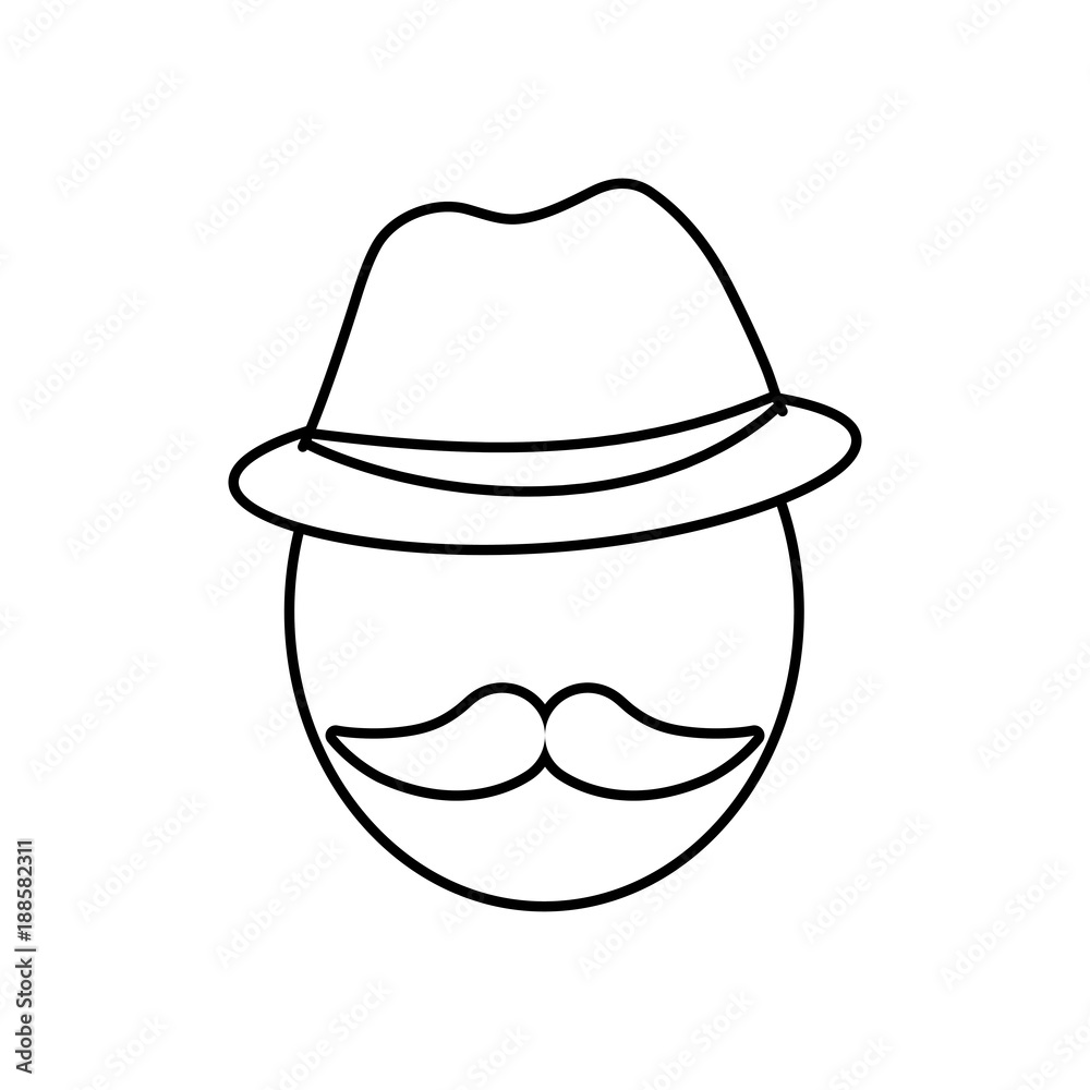 man with mustache icon