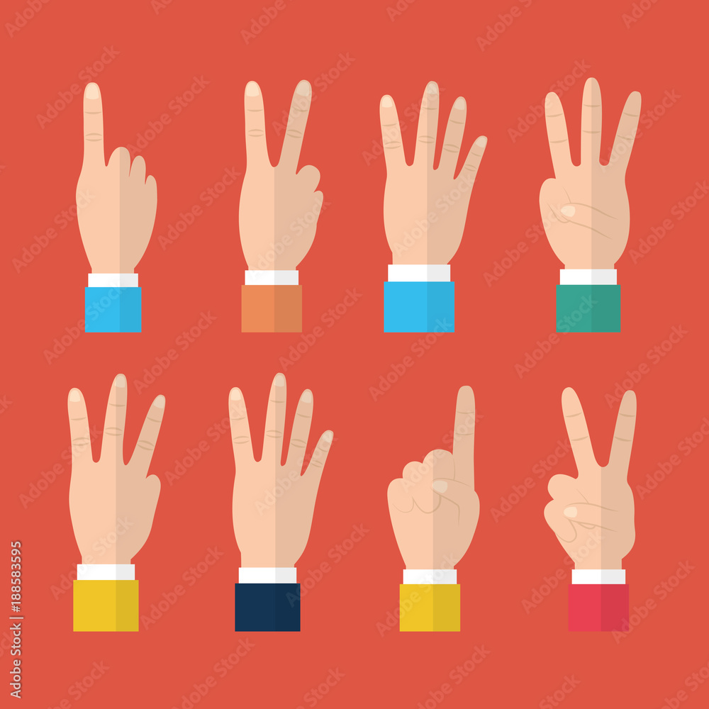 Obraz premium set of hands differents gestures vector ilustration