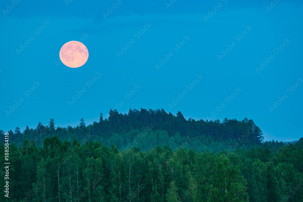 Full moon landscape in Finland Full moon landscape in Finland
