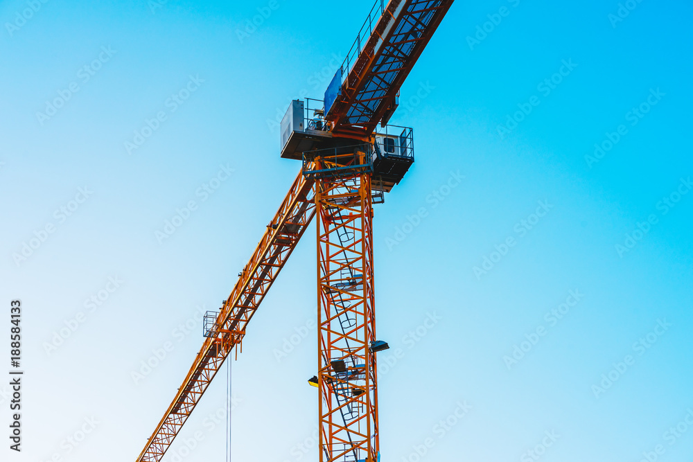 industrial crane in low angle view