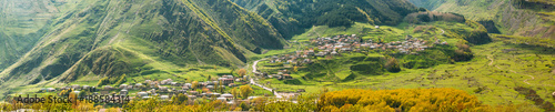 Stepantsminda Village In Kazbegi District, Mtskheta-Mtianeti Region