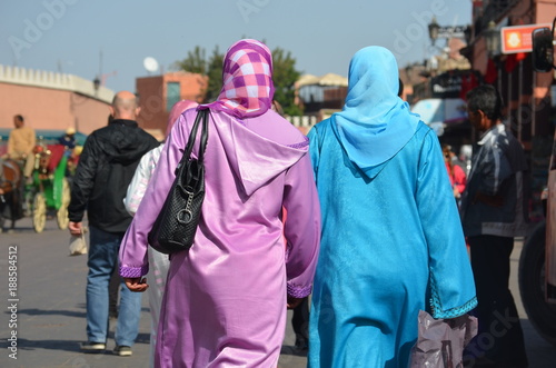  Women with djellaba in the city of Marrakech. photo