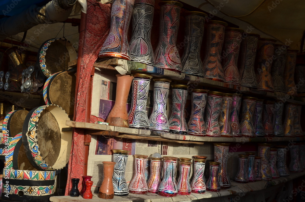 Darbukas shop in the medina of Marrakech