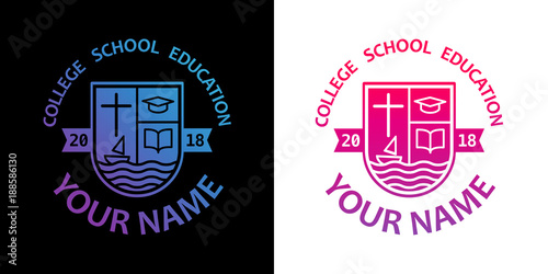 Template christian logo, emblem for school, college, seminary, church, organization