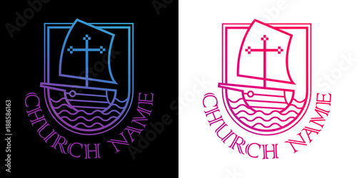 Template christian logo, emblem for school, college, seminary, church, organization
