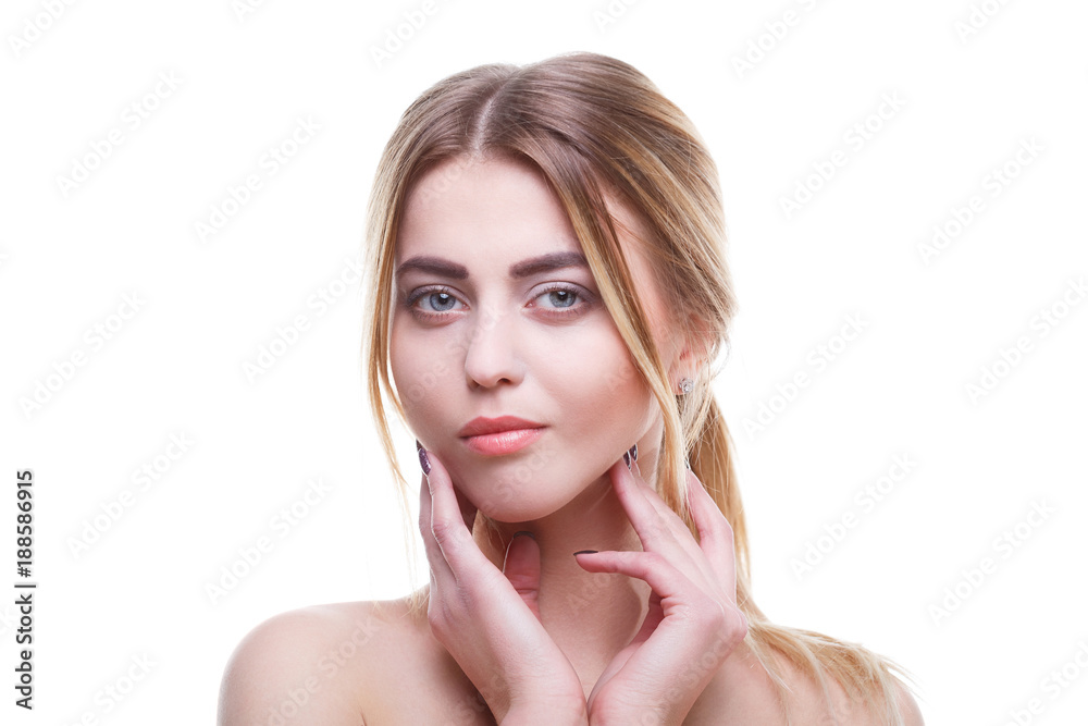 Portrait of beautiful woman on white background, isolated Portrait of beautiful woman on white background, isolated